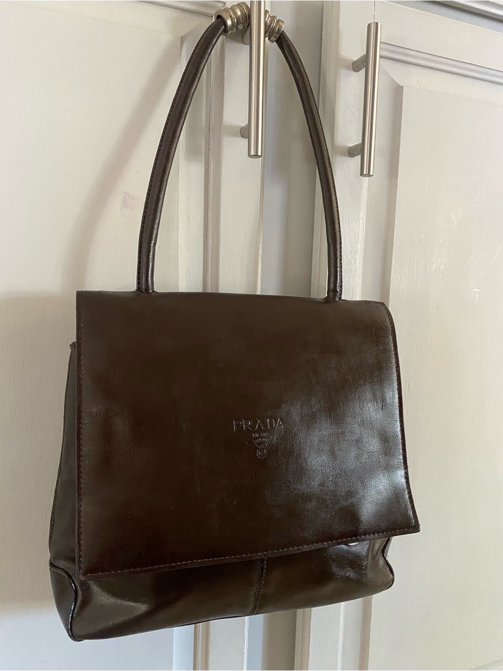 Vintage Rina Richi x Prada collab Brown Leather bag - Picture 2 of 11